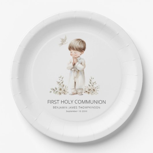 Moderne Erste Heilige Kommune für Junge Pappteller (Vorderseite)