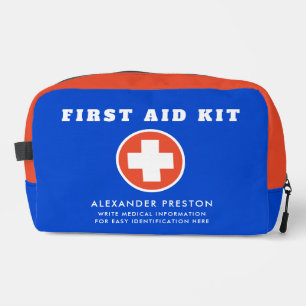 Moderne Erste Hilfe Blaues Orangenkreuz Waschbeutel