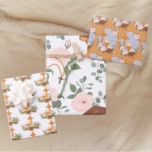 Moderne Erste Kommune Geschenkpapier Set