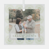 Moderne Erste Weihnachten als Großeltern Foto Ornament Aus Glas (Vorderseite)