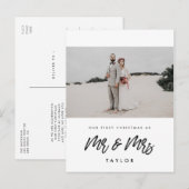 Moderne erste Weihnachten als Mr. und Mrs. Foto Postkarte (Vorne/Hinten)