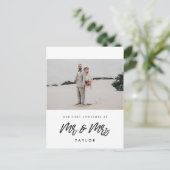 Moderne erste Weihnachten als Mr. und Mrs. Foto Postkarte (Stehend Vorderseite)