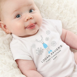 Moderne erste Weihnachten gemütliches Rentier Baby Strampler
