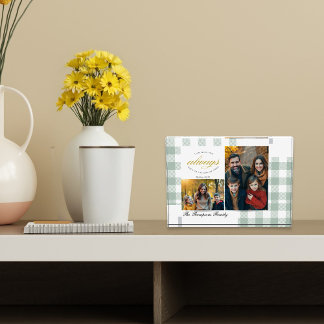 Moderne Erstelle dein eigenes Salbeigrün-Familienf Fotoblock