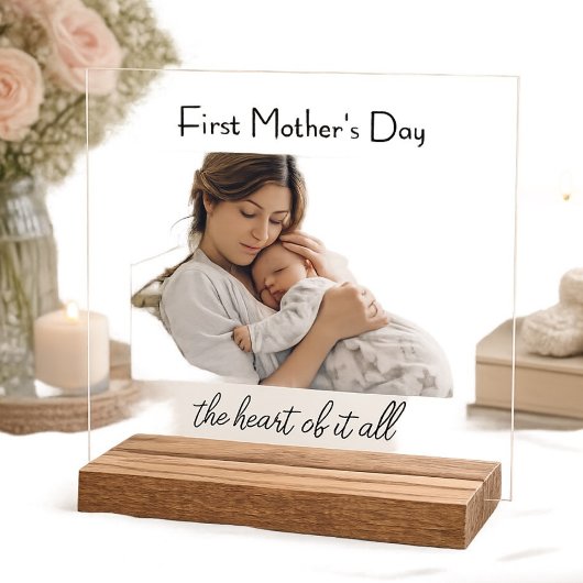 Moderne Erstes Muttertags-Foto-Acrylgabe Acrylschild