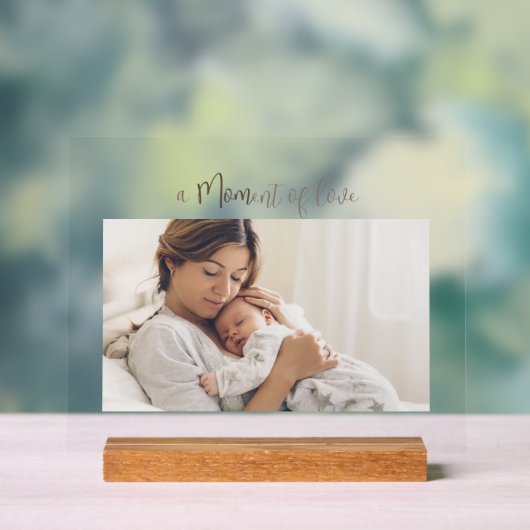 Moderne Erstes Muttertags-Foto-Acrylgabe Acrylschild (Neutral)