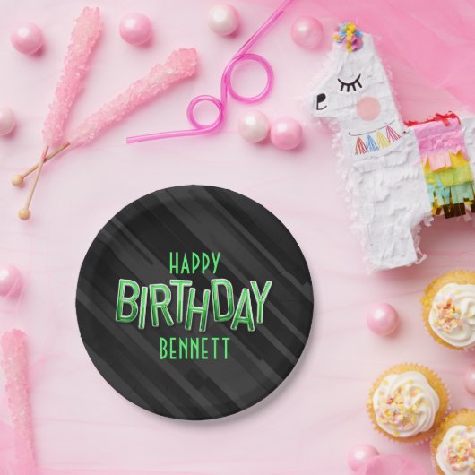 Moderne Erwachsene Grüne Geburt Pappteller (Party)