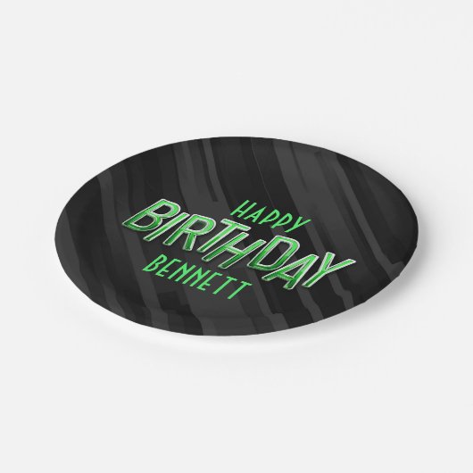 Moderne Erwachsene Grüne Geburt Pappteller (Schrägansicht)