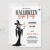 Moderne Erwachsene Hexenmädchen Nachtschwärmer Par Einladung (Vorderseite)