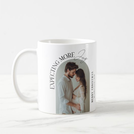 Moderne Erwartungen mehr Freude Foto Weihnachten Kaffeetasse (Links)