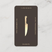 Moderne Espresso-Küchen-Kochmesser-Monogramm Visitenkarte (Vorderseite)