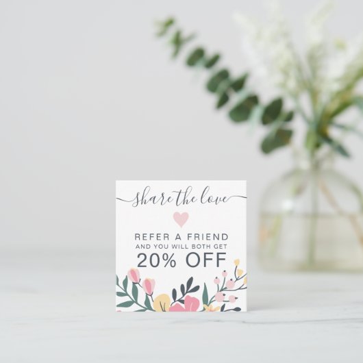 Moderne essbare Pastell-Blumenzwiebeln teilen die Empfehlungskarte (Stehend Vorderseite)