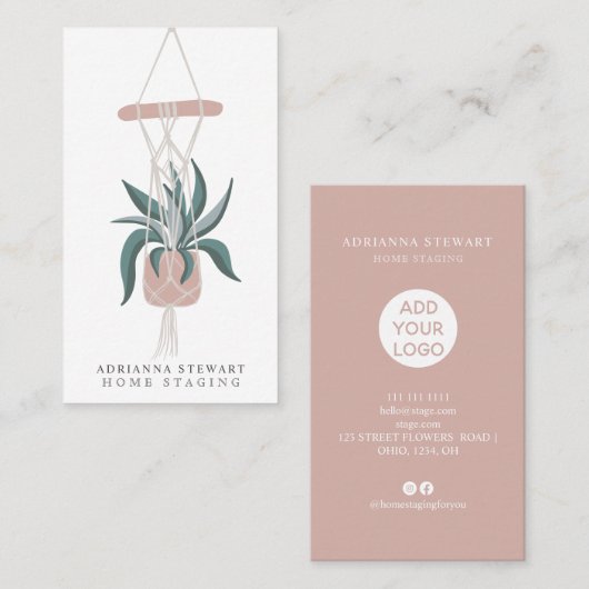 Moderne, essbare Pflanze Visitenkarte (Vorne/Hinten)