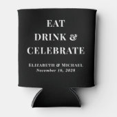 Moderne Essensgetränke feiern Schwarze Hochzeit Dosenkühler (Vorderseite)