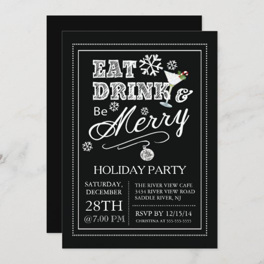 Moderne Essensgetränke für einen angenehmen Urlaub Einladung