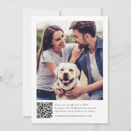 Moderne Essensgetränke Verheiratete QR-Kodex Hochz Einladung (Rückseite)