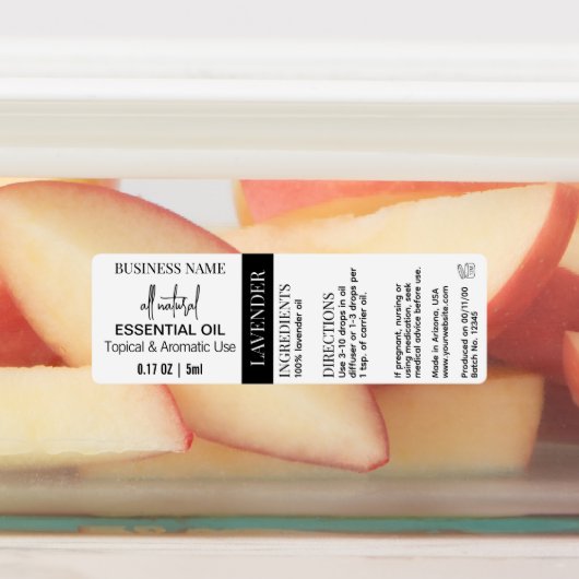 Moderne Essenzielle Öltropfen Flasche wasserdicht Etiketten (Befestigt)