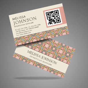 Moderne Esthetician-Hautpflege-QR-Retro-Geometrie- Visitenkarte