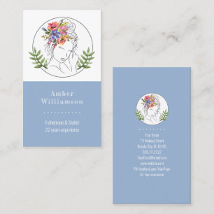 Moderne Esthetiker-Stylistin Spa Elegant Chic Flor Visitenkarte