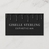 Moderne Esthetikerin Schwarz Visitenkarte (Vorderseite)
