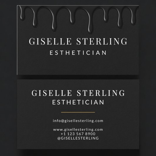 Moderne Esthetikerin Schwarz Visitenkarte