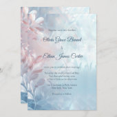 Moderne Ethereal Glass Glow Floral Hochzeit Einladung (Vorne/Hinten)