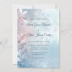 Moderne Ethereal Glass Glow Floral Hochzeit Einladung