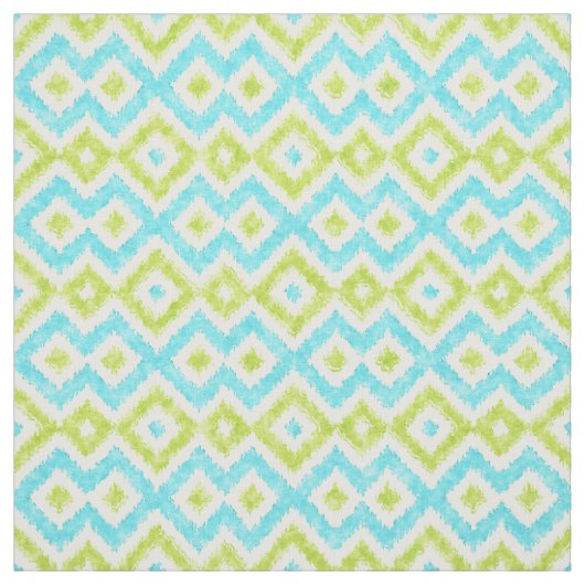 Moderne Ethnic Ikat Mosaik Muster Wasserfarbe Stoff (Muster)