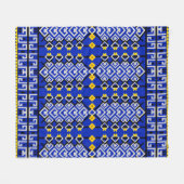 Moderne ethnische geometrische Muster Fleecedecke (Vorderseite (Horizontal))