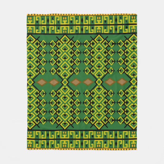 Moderne ethnische geometrische Muster Fleecedecke (Vorderseite)
