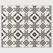 Moderne ethnische Ornamente. Vintages Schwarz-Weiß Geschenkpapier (Flach)