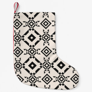 Moderne ethnische Ornamente. Vintages Schwarz-Weiß Kleiner Weihnachtsstrumpf