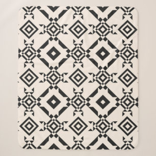 Moderne ethnische Ornamente. Vintages Schwarz-Weiß Sherpadecke