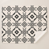 Moderne ethnische Ornamente. Vintages Schwarz-Weiß Sherpadecke (Vorderseite (Horizontal))
