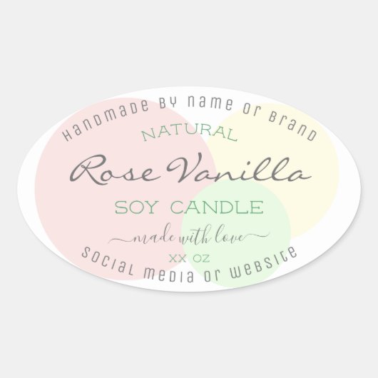Moderne Etiketten für das Verpacken von Vorlagenpr Ovaler Aufkleber (Vorderseite)