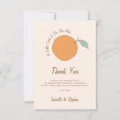 Moderne, etwas Süsse Orange Babydusche Dankeskarte (Vorderseite)