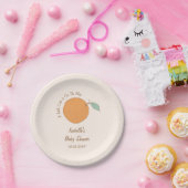 Moderne, etwas Süsse Orange Babydusche Pappteller (Party)