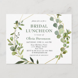 Moderne Eucalyptus Bridal Luncheon Einladungskarte