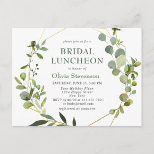 Moderne Eucalyptus Bridal Luncheon Einladungskarte