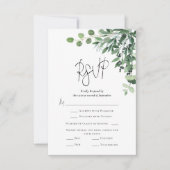 Moderne Eucalyptus RSVP-Karte RSVP Karte (Vorderseite)