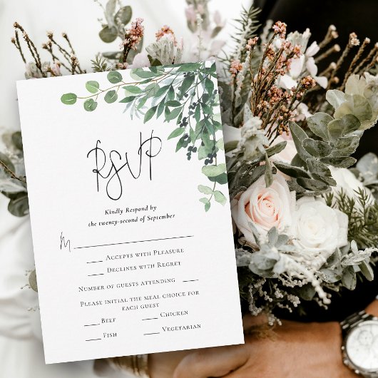 Moderne Eucalyptus RSVP-Karte RSVP Karte