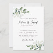 Moderne Eukalyptus - alles in einer Hochzeitsfeier Einladung (Vorderseite)