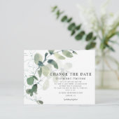 Moderne Eukalyptus ändern die Ankündigung Postkarte (Stehend Vorderseite)