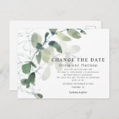 Moderne Eukalyptus ändern die Ankündigung Postkarte (Vorne/Hinten)