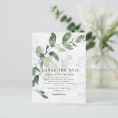 Moderne Eukalyptus ändern die Ankündigung Postkarte (Stehend Vorderseite)