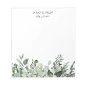 Moderne Eukalyptus-Aquarellen Notizblock (Vorderseite)