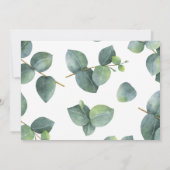 Moderne Eukalyptus-Blatt-Hochzeits-Einladung Einladung (Rückseite)