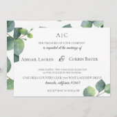 Moderne Eukalyptus-Blatt-Hochzeits-Einladung Einladung (Vorne/Hinten)