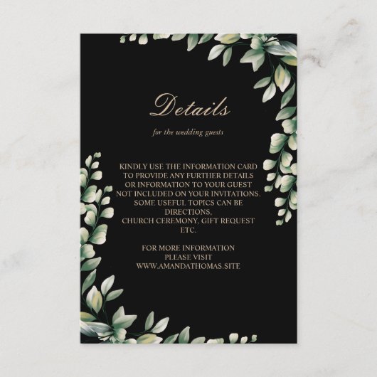 Moderne Eukalyptus-Blätter Begleitkarte (Vorderseite)