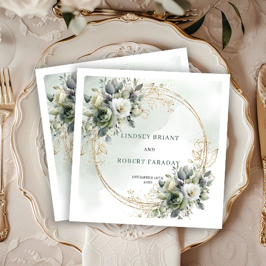 Moderne Eukalyptus-Botanik-Hochzeitsservietten Serviette
